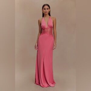 Meshki Lace And Satin Maxi Dress - Blush Rose